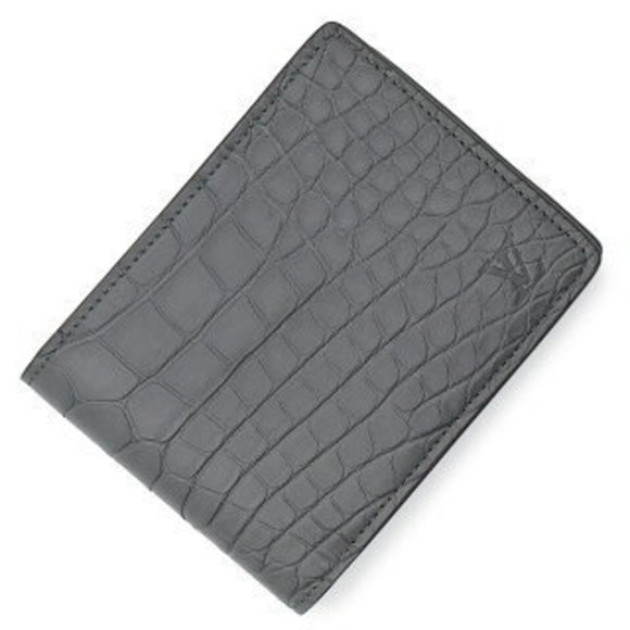 Louis Vuitton Portefeuille Multiple Bifold Wallet Matte Exotic Crocodile Gray - Picture 1 of 9
